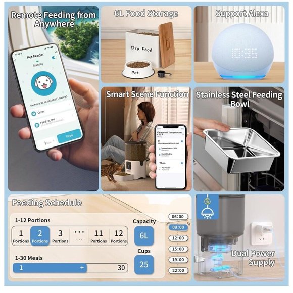 papifeed automatic pet feeder, Cat/Dog Feeder, Smartphone App Controlled Feeder - Picture 4 of 16